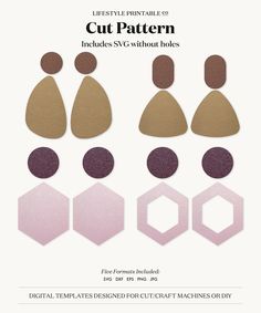 the cut pattern is shown with different shapes and sizes to make it look like they are from