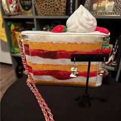 Shortcake Purse With Earrings - Betsy Johnson Betsy Johnson, Strawberry Shortcake, Earrings Color, Betsey Johnson, Red White, Red And White, Pie