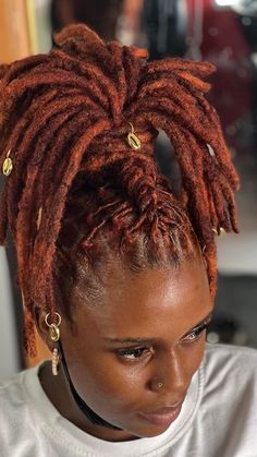 Locs Hairstyles For Long Locs, Retwist Locs Style Medium, Up Do Styles For Locs, Pinup Loc Styles, Two Strand Loc Bob, Ginger Dreadlocks Black Women, Long Loc Updos For Women, Pineapple Style On Locs, Locs And Dresses