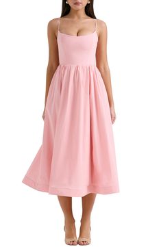 HOUSE OF CB Lolita Fit & Flare Midi Sundress | Nordstrom Daytime Wedding, Boned Bodice, Midi Sundress, Cotton Midi Dress, House Of Cb, Corset Dress, Nordstrom Dresses, Fit Flare Dress, Fit & Flare