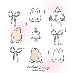 some cute little animals with bows on their head and one is holding a birthday cake