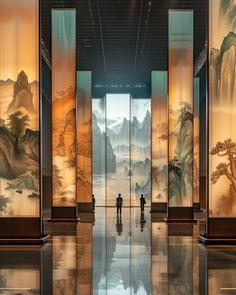 Chinese Luxury Interior, Japanese Luxury Interior, Feeling Energy, Museum Exhibition Design Display, Fire Animation, Japanese Artwork, Chinese Landscape, Fantasy House, Stage Design