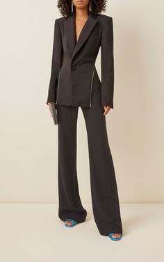 Proper Outfits, Woman In Suit, Pant Suits For Women, Career Outfits, Classy Suits, Crepe Blazer, Prom Suits