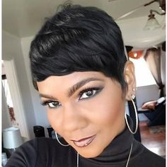 Pixie Cut Human Hair Wigs, Short Weave Hairstyles, Short Cut Wigs, Short Pixie Wigs, Short Hair Pixie Cuts, Hair Wigs For Women, Short Hair Wigs, Sassy Hair, Short Black Hairstyles