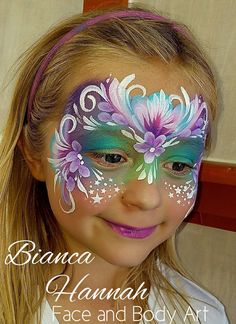 #facepaintingbusinesstips #GlitterFestival Floral Face Paint, Carnaval Make-up, Princess Face Painting, Fairy Face Paint, Floral Mask, Girl Face Painting, Face Paint Makeup, Kids Face Paint