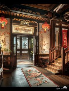 Ancient Chinese House Interior, Old Shanghai Style Interior Design, Baroque Interior Design 18th Century, Ancient China Interior, Chinese House Aesthetic, Asian Room Aesthetic, Chinese Old House