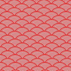 an abstract red and white background with wavy lines in the shape of waves or circles