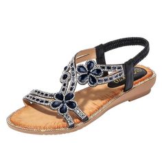 Chic Bohemian Crystal Flat Sandals for Women - Summer Style Step into summer with our Chic Bohemian Crystal Flat Sandals, meticulously crafted for the modern woman who prioritizes both style and comfort. These sandals are not merely footwear; they are a definitive fashion statement that complements any casual outing. Key Features: Elegant Design: Adorned with stunning crystals, these sandals elevate any outfit, making them perfect for beach days, picnics, or casual gatherings. Breathe Easy: Craf Shoes Wardrobe, Best Shoes For Women, Wedding Shoes Boots, Sequin Sandals, Style Flats, Crystal Beach, Bohemia Style, Crystal Sandals, Shoes Trends