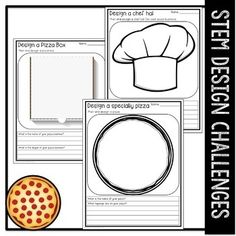 the design and making of pizzas worksheet is shown in black and white