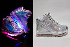 YRU Qozmo Aiire Light Up Hologram Fashion Sneakers Shoes Size US 6 Led Fashion, Light Up Shoes, Up Shoes, Fashion Sneakers, Sneakers Shoes, Sneakers Fashion, Shoes Women Heels, Light Up, Color Pop