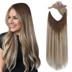 PRICES MAY VARY. Our wire hair extensions are crafted from 100% human hair, offering the versatility to style them for any occasion. Whether it's a casual day out or a special event, our extensions allow you to transform your look effortlessly. We understand the importance of comfort and security. Our hair extensions feature a 7-layered weft to prevent shedding and maintain softness. The upgraded elastic wire and detachable clips ensure a secure fit without discomfort. You can even remove the cl Dark Brown To Ash Brown, Brown To Ash Brown, Wire Hair Extensions, Butter Blonde, Brown And Blonde, Brown Hair Extensions, Brown Wavy Hair, Longer Hair Growth, Types Of Hair Extensions