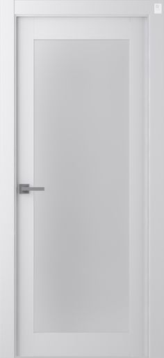 an open white door with a handle on it