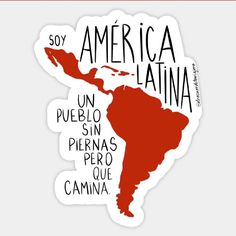 a sticker with the words america and latina written in different languages on it