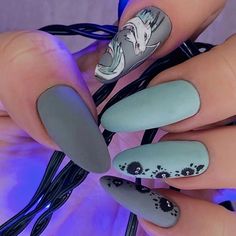 Batman Nails Design, Avatar The Last Airbender Nails, Japanese Inspired Nails, Anime Nails Acrylic, Nerdy Nails, Batman Nails, Night Nails, Kpop Nails, Disney Acrylic Nails