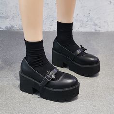 Material: PU.  Heel height: 8cm  Size is in US size. Please do carefully mind the sizing chart! Black Mary Jane Shoes, Egirl Aesthetic, Black Bat, Photography Lighting, Jane Shoes, Heels & Wedges, Mary Jane Shoes, Sizing Chart, Biker Boot