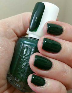 #Essie #OffTropic #EssieSpring2016 Essie Plant One On Me, Essie Dark Green Nail Polish, Essie Green Nail Polish, Dark Green Nail, Dark Green Nail Polish, Essie Nail Polish Colors, Dark Green Nails, Nail Shimmer, Green Nail Polish