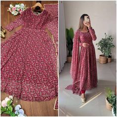 Welcome To Our Shop  https://www.etsy.com/shop/UniqHandmadePlanet 🔥 Launching New Flower Print Maxi Dress With Dupatta 🧶 Fabric :: Fox Georgette  ️ inner ::  Heavy Crepe 👘 Length :: 52+ Inch 💃🏻 Flair :: 4 Mtr (Umbrella flair) 🧵 Work Type :: Beautiful Floral Print & Lace Bordar 😍 Dupatta :: Fox Georgette (2.10 MTR) 👌🏻 Ready to ship 💕One Level Up💕 👌A One Quality👌              Fully Customization Available                         Contact Us                     Wholesale Avaliable    It Dress With Dupatta, Indian Kurta, Designer Anarkali, Anarkali Gown, Weeding, Printed Maxi Dress, Dress Clothes For Women, Anarkali, Dress Outfits