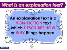 an explanation text with the words what is an explanation text? and how does it be used