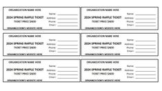 printable tickets for the organization name here