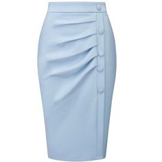 Hobemty Women's Pencil Skirt High Waist Pleated Front Work Midi Skirts : Target Baby Blue Pencil Skirt, Professional Skirts Business, Office Attire Dress, Corporate Skirt Styles, Office Dress Style Work Wear, Work Skirts Professional, Office Skirt Outfits Women, Corporate Skirt, Office Skirt Outfit