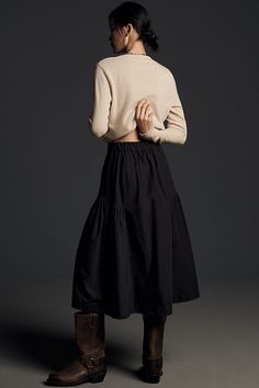 Quilted Skirt, Midi Skirt Outfit, Anthropologie Skirt, Bubble Skirt, Midi Skirt Pencil, Black Midi Skirt, Asymmetrical Skirt, Petite Women, Fabulous Fashion