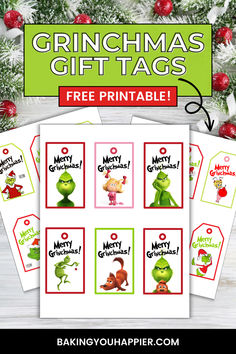 the grinchmas gift tags with free printables