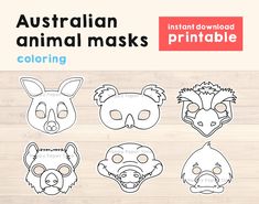 the australian animal masks are available for printable