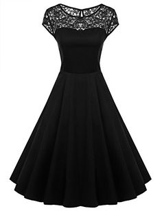 25 Gorgeous Black Wedding Dresses - Deer Pearl Flowers Black Dress Style, Vintage Tea Dress, Blue Summer Dress, Vintage Party Dresses, Robes Vintage, Classy Vintage, Hepburn Style, Black Party Dresses, Beauty Dress