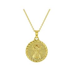 The Christ Child, also known as Divine Infant, Baby Jesus, Child Jesus, the Holy Child, and Santo Nio, refers to Jesus Christ from his nativity to age 12. If you're in search of a child's gift for a religious event, this beautiful gold-plated brass medal features a depiction of the Divine Child. This thoughtful pendant rests on its own matching 16-inch link chain and comes neatly packaged in its own lovely gift box, making it a wonderful option for a Baptism gift. Size: one size.  Gender: unisex Gold Pendant Jewelry For Baptism, Spiritual Necklace With Miraculous Medal Gift, 14k Yellow Gold Miraculous Medal Necklace, Personalized Spiritual Necklace For Baptism, 14k Gold Miraculous Medal Pendant, Child Jesus, Kid Character, Baptism Gifts, Lovely Gift