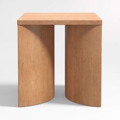 a small wooden table with one section cut out and the other half turned upside down