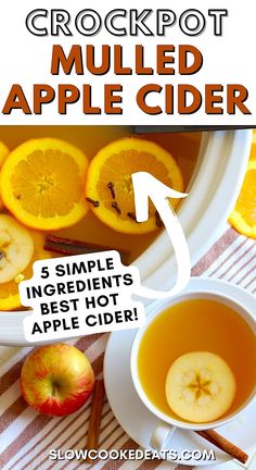 an apple cider recipe with orange slices and cinnamon sticks