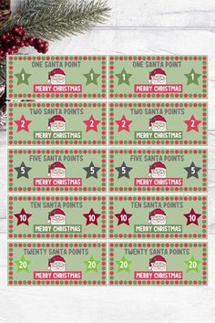 printable christmas gift tags with the text merry points on them