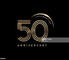 the 50th anniversary logo on black background