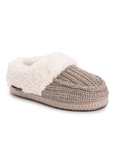 Cozy into a pair of MUK LUKS Moselle slippers, and let the faux shearling cuff keep your feet warm and happy all season long. The supportive foam footbed and indoor/outdoor sole guarantee you'll want to wear these all day.100% Acrylic Upper100% Faux Shearling Lining100% Thermoplastic Rubber (TPR) Outsole100% Faux Shearling Footbed12.75 Boot leg circumferenceSlippers available in sizes S - XL full sizes only Indoor Outdoor Slippers, Cozy Slippers, Platinum Credit Card, Thermal Sweater, Clog Slippers, Sock Packs, Rubber Shoes, Cold Weather Outfits, Classic Disney