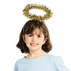 Become an instant angel with these shiny Gold Tinsel Halo Headbands! Kids can wear these flexible plastic headbands for playtime, Christmas costumes and plays. Great for holiday parties and DIY photo booth props, too! 5" Angel Halo Headband, Nativity Characters, Nativity Costumes, Diy Photo Booth Props, Angel Halo, Disco Party Decorations, Diy Angels, Christmas Pageant, Christmas Program