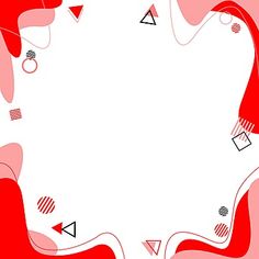 an abstract red and white background with shapes in the shape of a rectangle frame