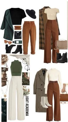 Boho Work Clothes Women, Boho Office Outfit Winter, Blazer Outfit Work Women, Winter Acedamia Outfits, Classic Overalls Outfit, Light Taupe Pants Outfit, Sage Feminine Archetype Outfits, Professional Earthy Outfits, Dark Academia Graduation Outfit