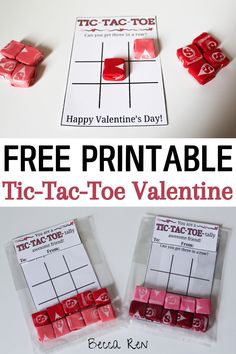 valentine's day tic - tac - toe game with free printables