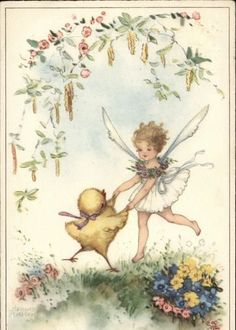 Fantasy Prints, Vintage Easter Images, Easter Fairy, Traditional Easter, Decoration Shabby, Spring Images