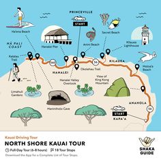 the north shore kauai tour map