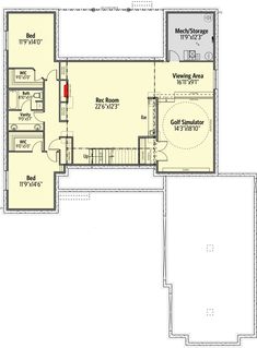 the first floor plan for this home shows the living area, dining room and kitchen