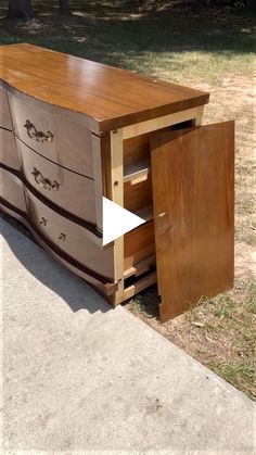 an old dresser has been turned into a modern piece of furniture with woodgrain