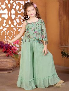 Dress Indian Style Design, Wedding Outfit For Girls Kids, Party Wear Dress For Kids Girl, Kids Dhoti Dress For Girl, Georgette Frocks For Kids, Suit For Kids Girl, Plazo Design