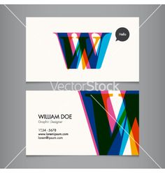 a business card with the letter w on it