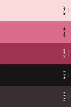 the color palette is pink, brown, and black