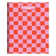 an orange and pink checkered notebook with the words, only your name is planner