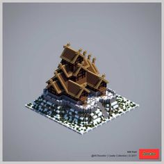 an image of a house made out of legos in the style of minecraft