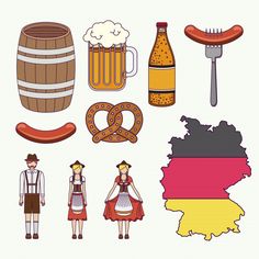 the german country with beer, pretzels and bread