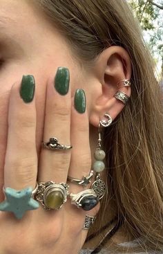 Nails And Rings, Mode Hippie, Indie Jewelry, Estilo Hippie, Piercing Tattoo, Jewelry Inspo, Dream Jewelry