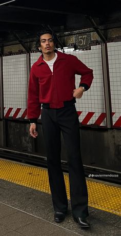 Soccer Jersey Fits Men, Geek Style Outfits, Red Masc Outfits, Gen Z Business Casual Outfits, Architect Attire, Manwhore Outfits, Elegant Men Outfits Classy, Christmas Men Outfit, Burgundy Outfit Men